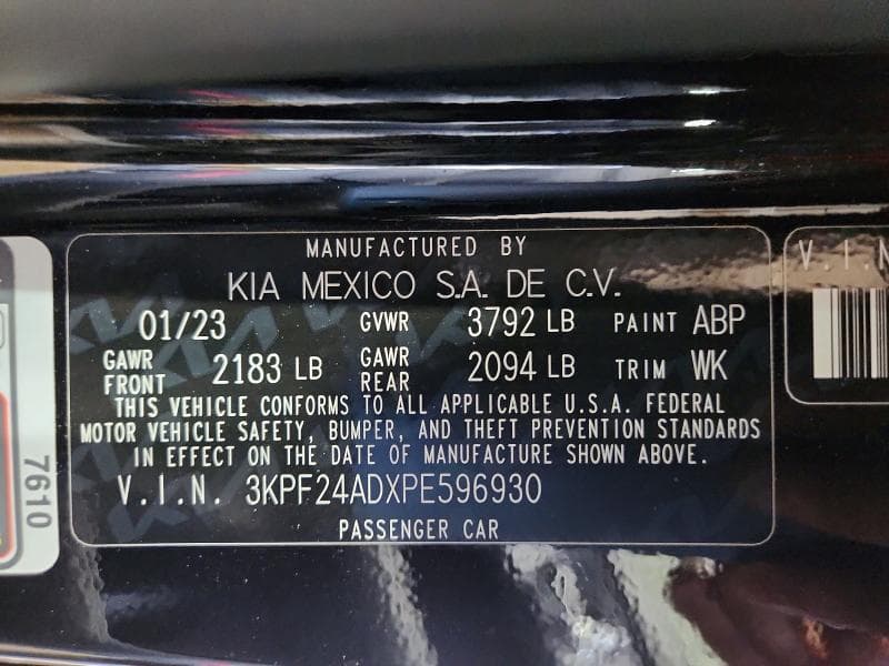 2023 KIA FORTE LXS 12
