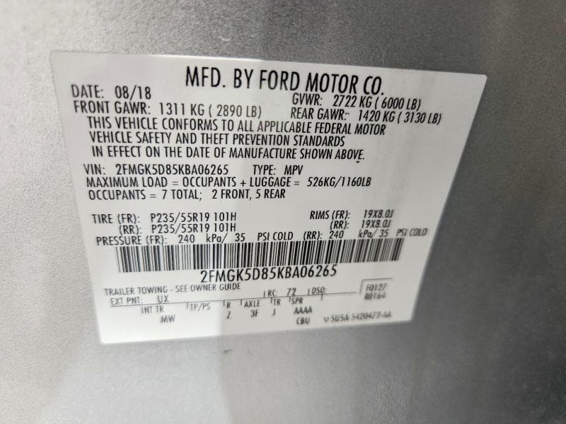 2019 FORD FLEX LIMITED 14