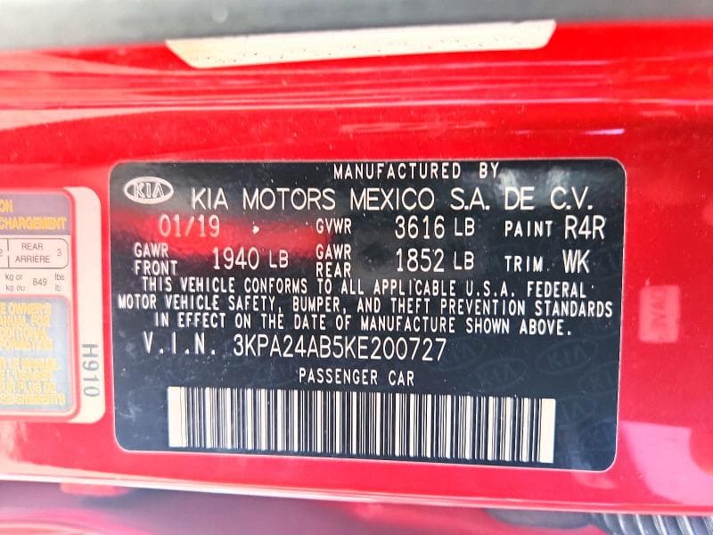 2019 KIA RIO S 13