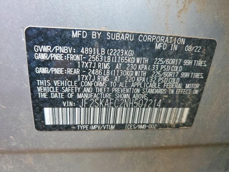 2022 SUBARU FORESTER PREMIUM 14