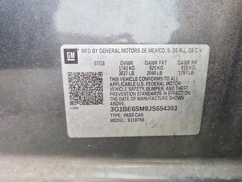 2018 CHEVROLET CRUZE LT 12