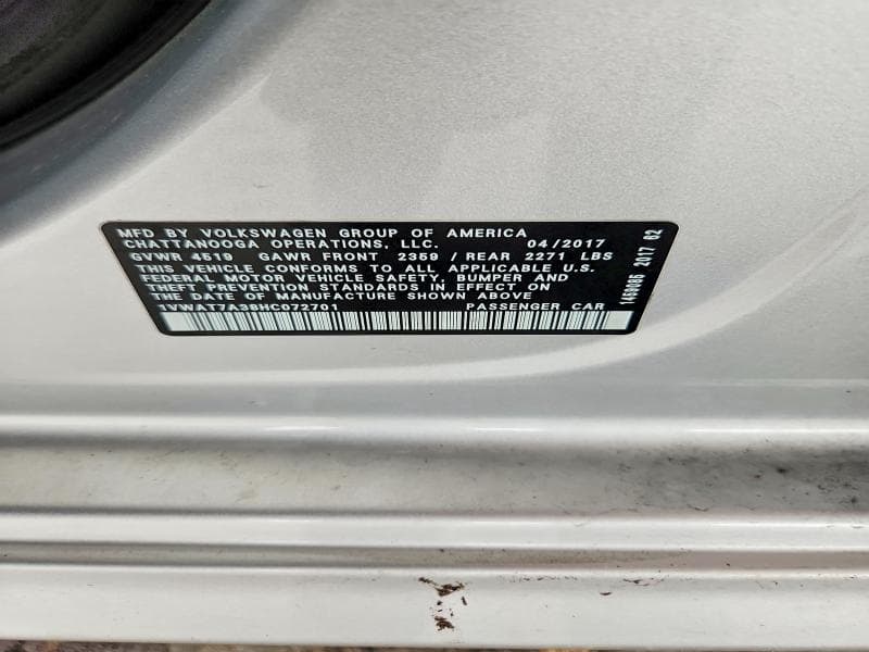 2017 VOLKSWAGEN PASSAT S 12