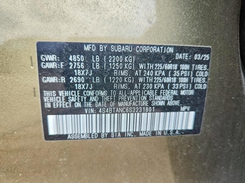 2025 SUBARU OUTBACK LIMITED 13