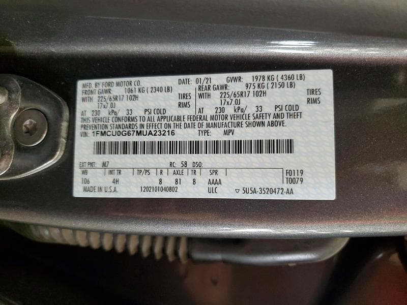 2021 FORD ESCAPE SE 14