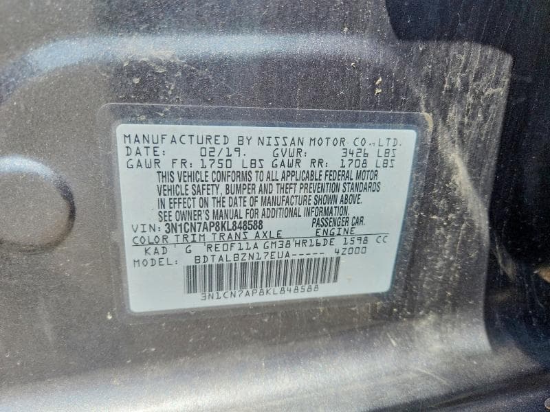 2019 NISSAN VERSA SV 12