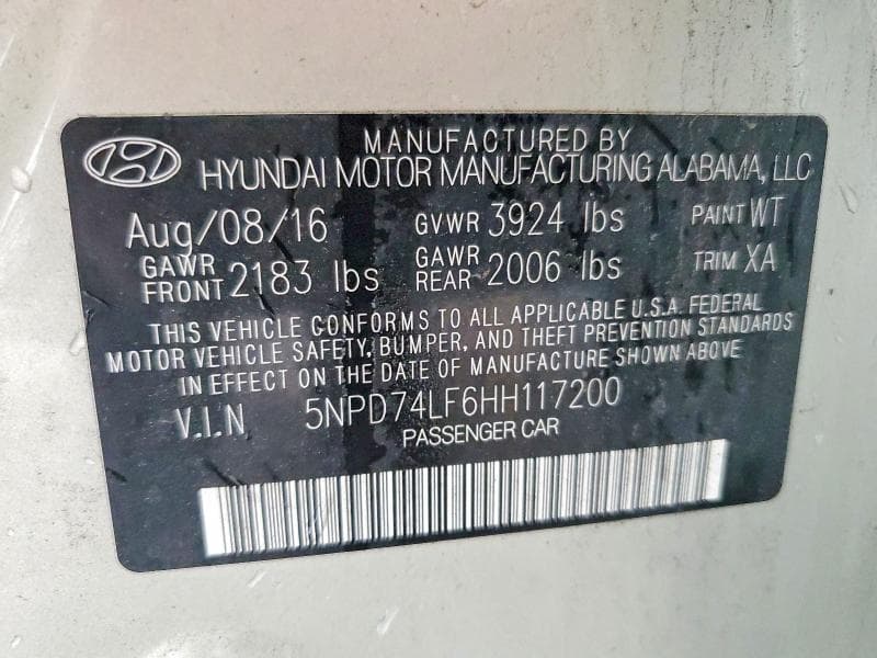 2017 HYUNDAI ELANTRA SE 12