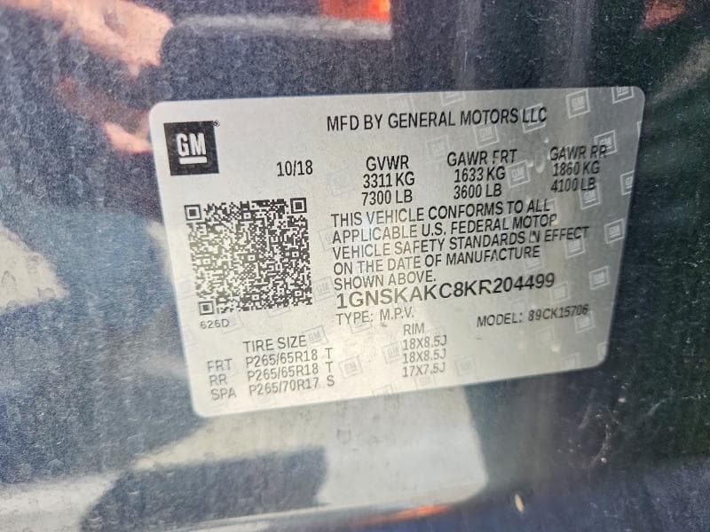 2019 CHEVROLET TAHOE K1500 LS 14