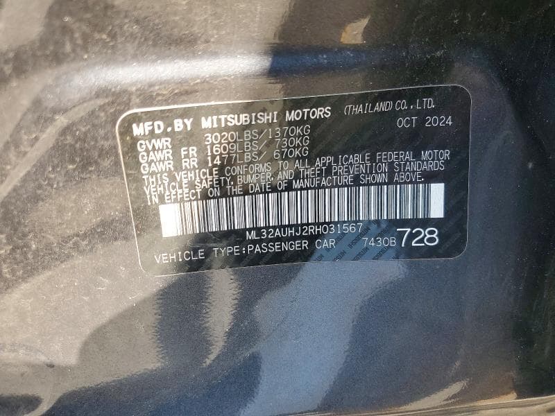 2024 MITSUBISHI MIRAGE ES 13