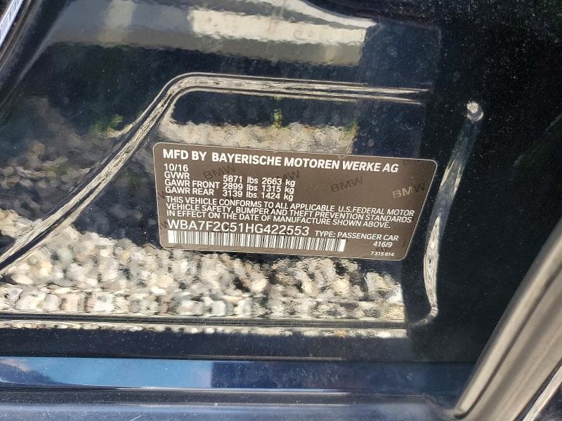 2017 BMW 750 XI 12