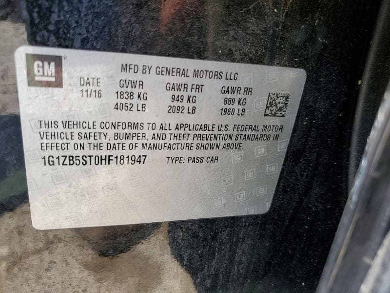 2017 CHEVROLET MALIBU LS 12