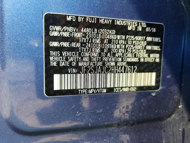 2017 SUBARU FORESTER 2.5I LIMITED 13