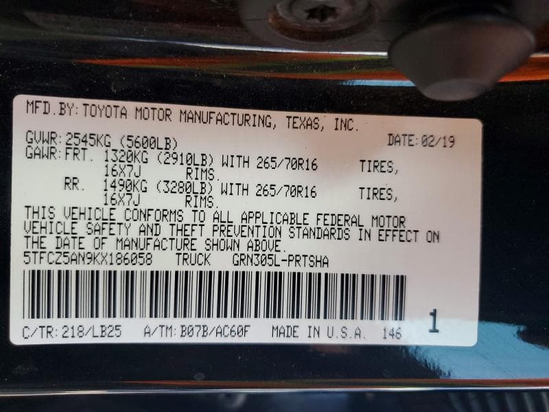 2019 TOYOTA TACOMA TRD PRO 12