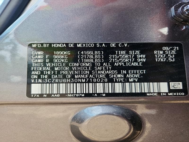 2022 HONDA HR-V LX 14