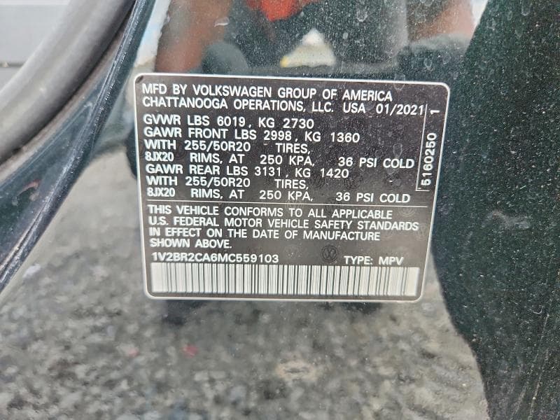 2021 VOLKSWAGEN ATLAS SEL 13