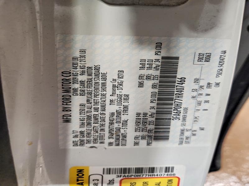 2017 FORD FUSION SE 13