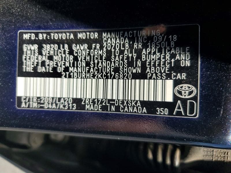 2019 TOYOTA COROLLA XSE 13