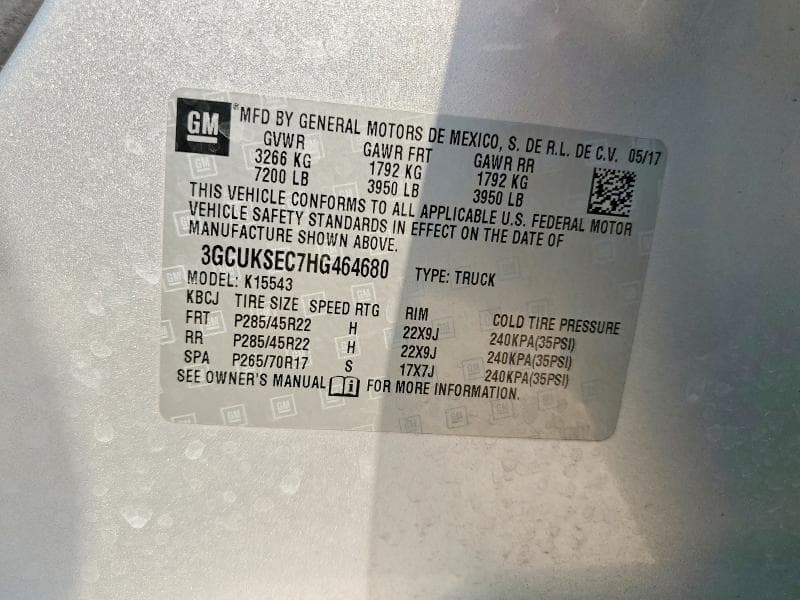 2017 CHEVROLET SILVERADO K1500 LTZ 12