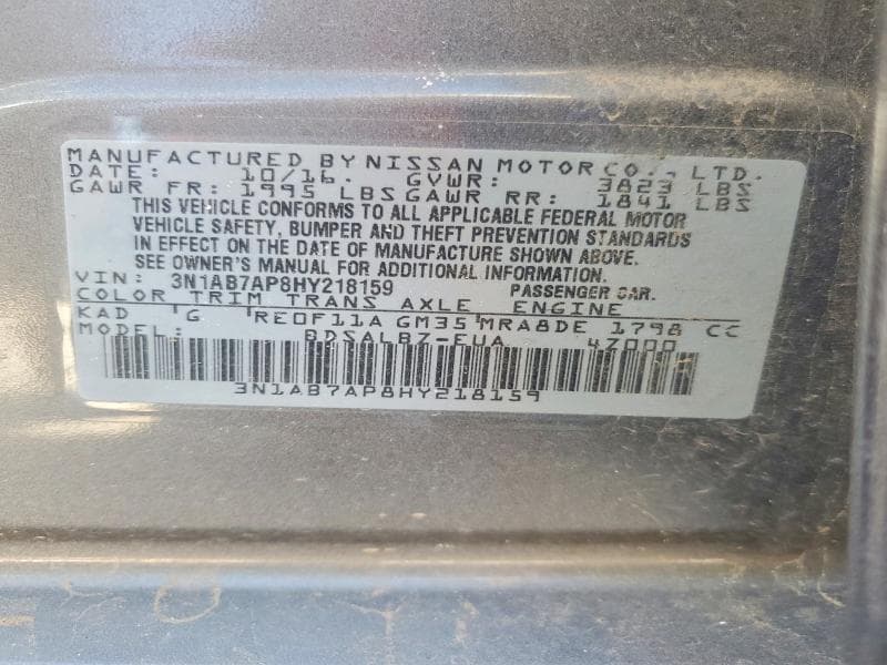 2017 NISSAN SENTRA S 12