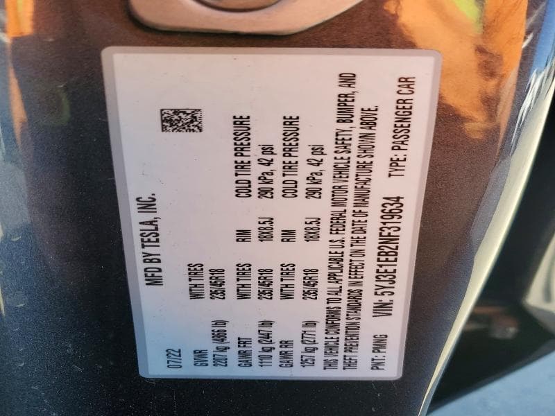 2022 TESLA MODEL 3 12