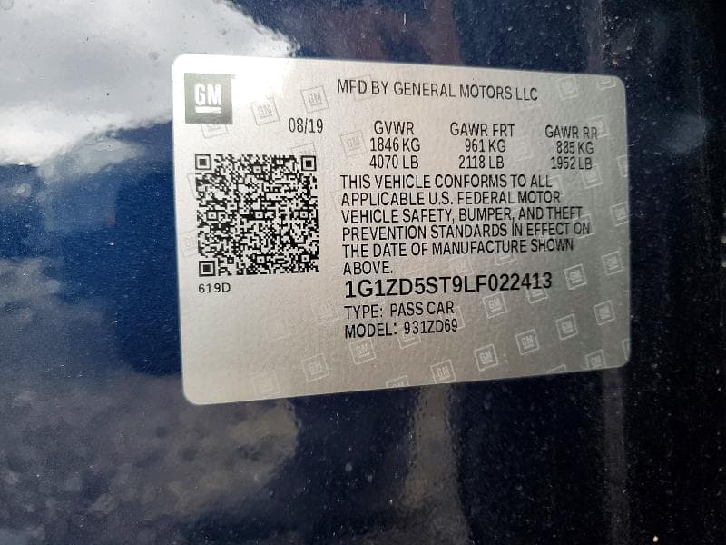 2020 CHEVROLET MALIBU LT 12