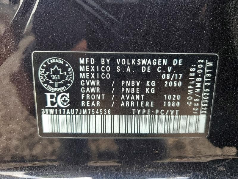 2018 VOLKSWAGEN GOLF SPORTWAGEN S 12