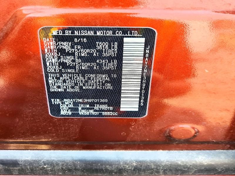 2017 NISSAN ARMADA PLATINUM 14