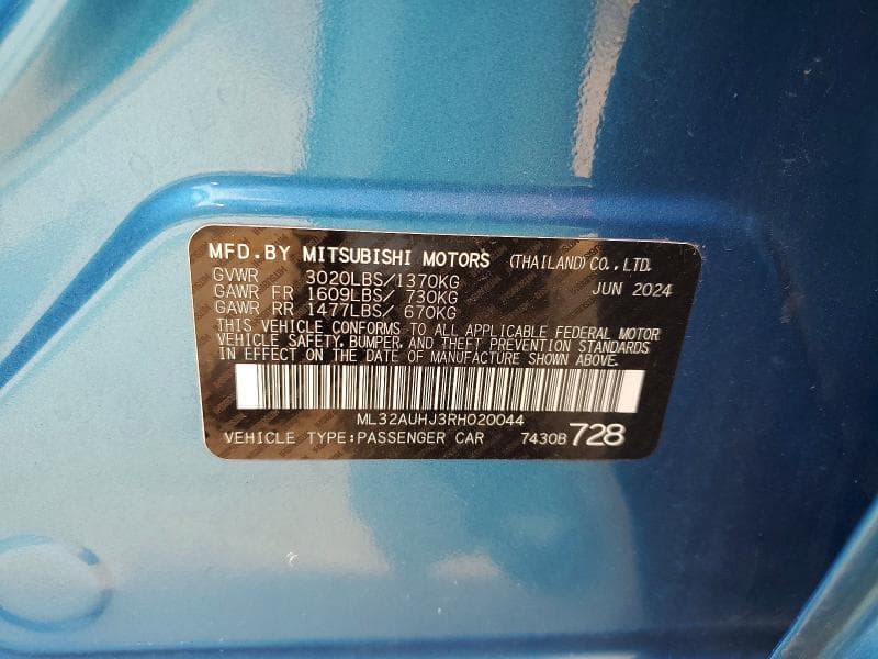 2024 MITSUBISHI MIRAGE ES 12