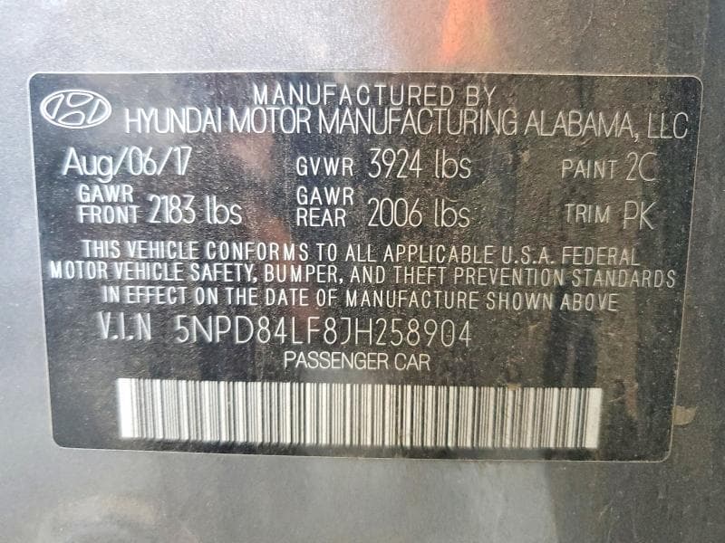 2018 HYUNDAI ELANTRA SEL 12