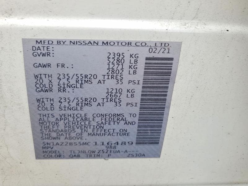 2021 NISSAN MURANO SV 13