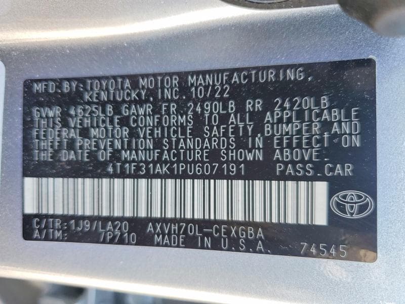 2023 TOYOTA CAMRY XLE 12