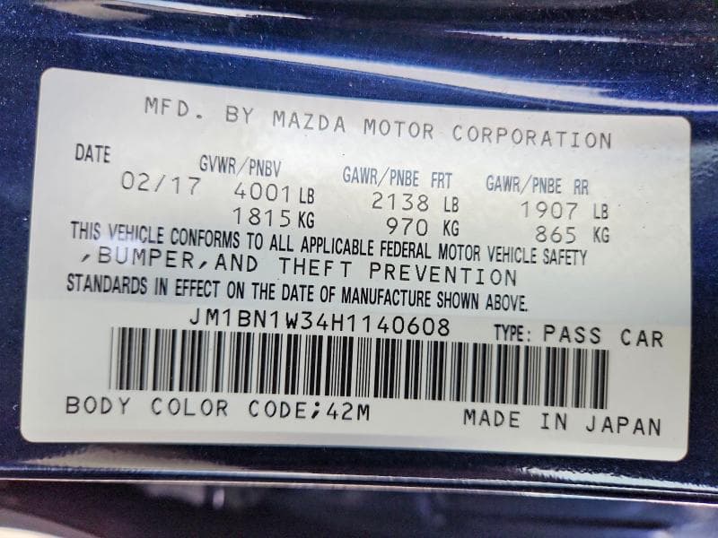 2017 MAZDA 3 GRAND TOURING 12