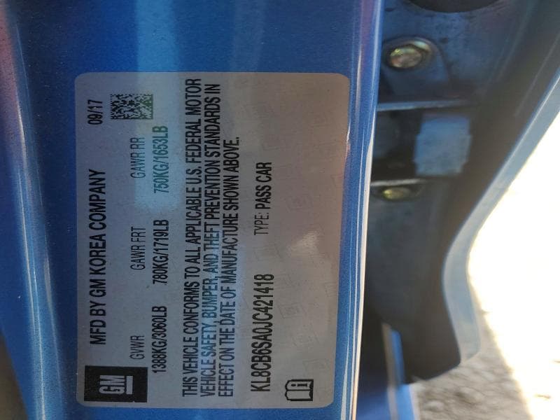 2018 CHEVROLET SPARK LS 12