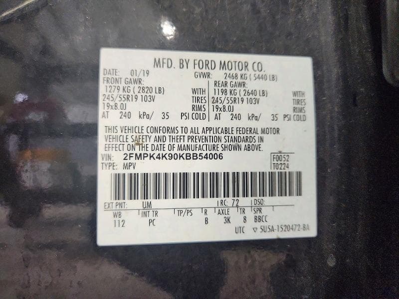 2019 FORD EDGE TITANIUM 14