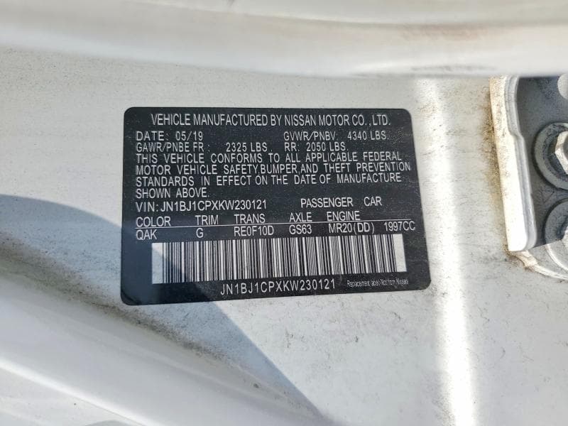 2019 NISSAN ROGUE SPORT S 13