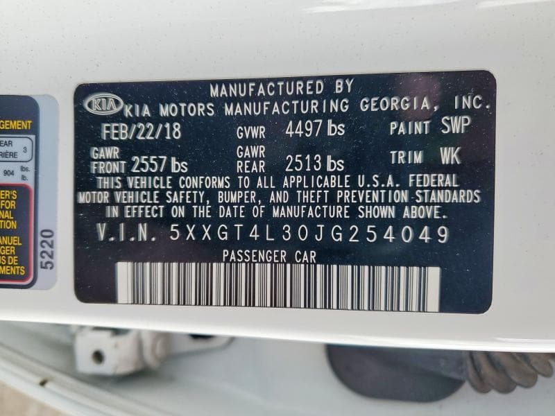 2018 KIA OPTIMA LX 12