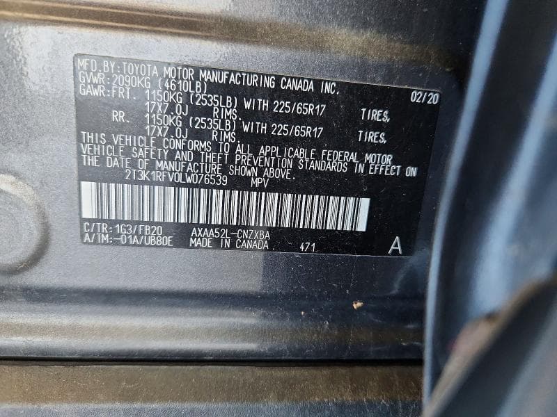 2020 TOYOTA RAV4 LE 13