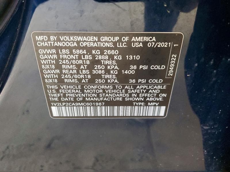 2021 VOLKSWAGEN ATLAS SE 13