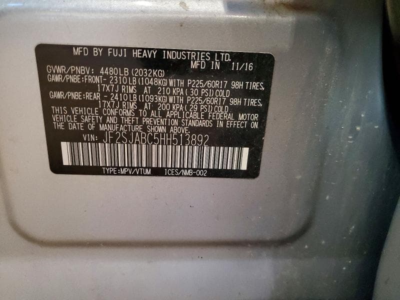 2017 SUBARU FORESTER 2.5I 13