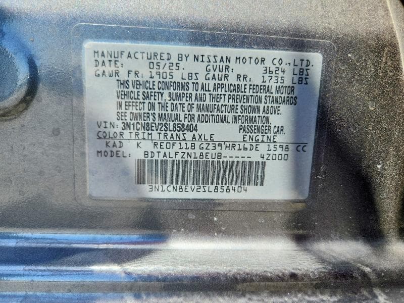 2025 NISSAN VERSA SV 13