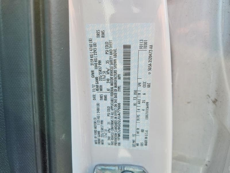2018 FORD ESCAPE SE SE 13