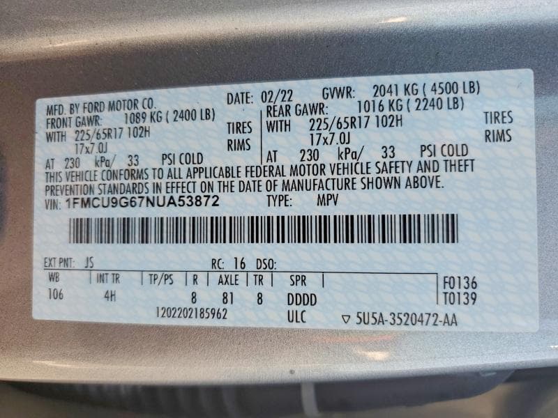 2022 FORD ESCAPE SE 13
