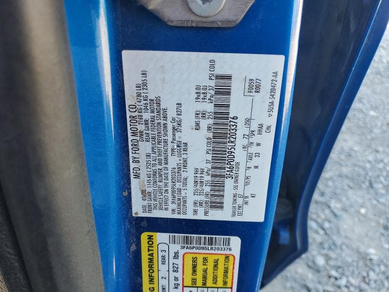 2020 FORD FUSION TITANIUM 13