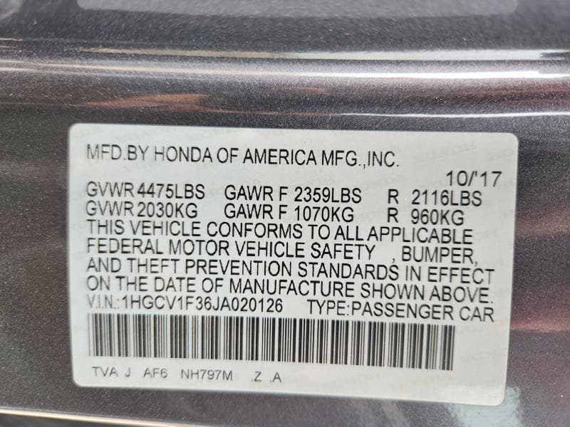 2018 HONDA ACCORD SPORT 12