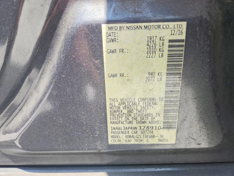 2017 NISSAN ALTIMA 2.5 S 12
