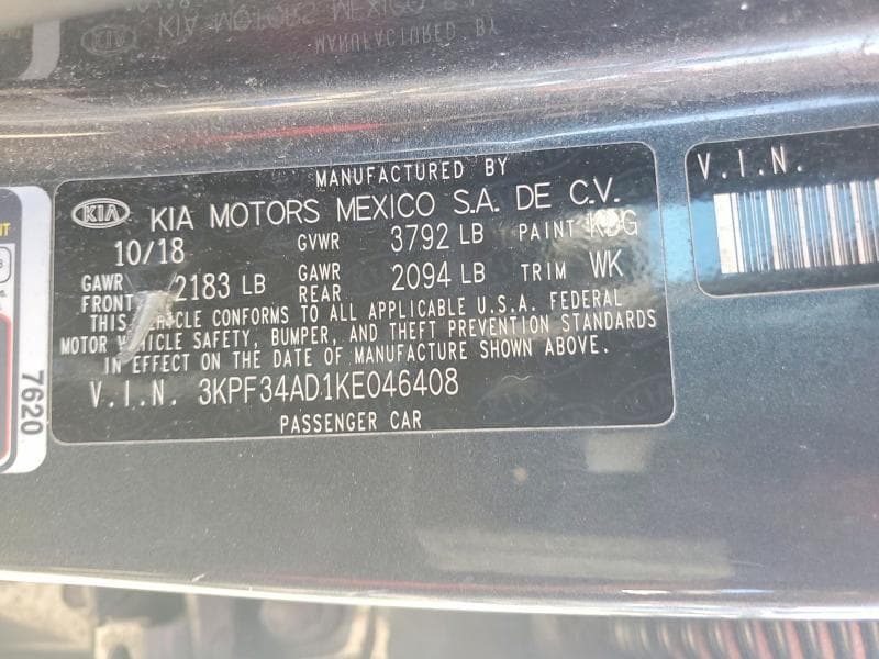 2019 KIA FORTE S 12