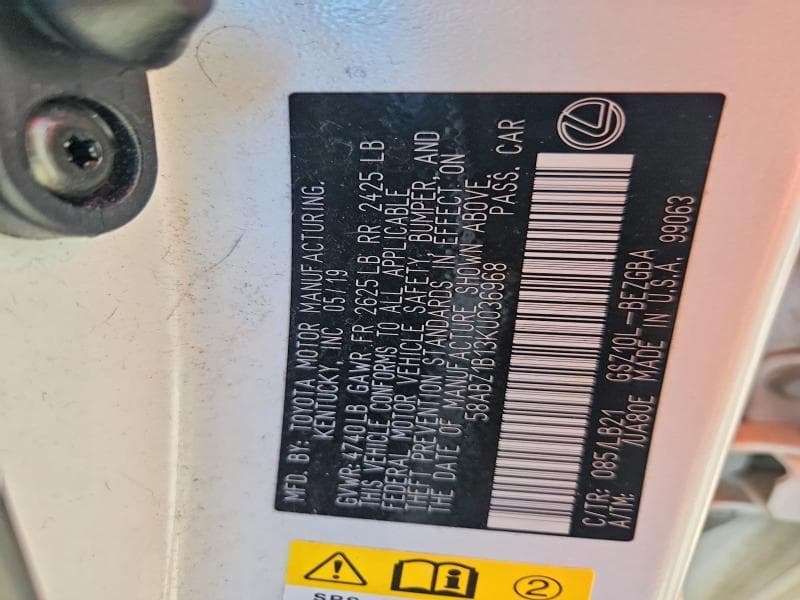 2019 LEXUS ES 350 12