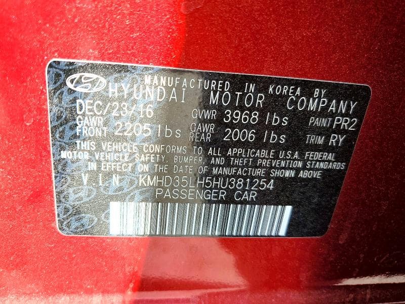 2017 HYUNDAI ELANTRA GT BASE 12