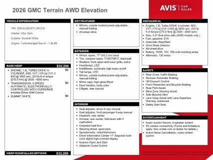 2026 GMC TERRAIN ELEVATION 13