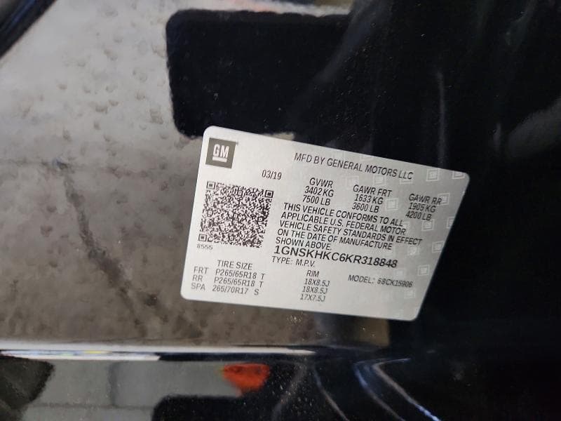 2019 CHEVROLET SUBURBAN K1500 LT 14