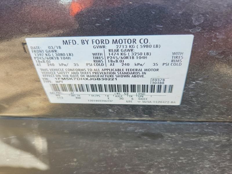 2018 FORD EXPLORER XLT XLT 13